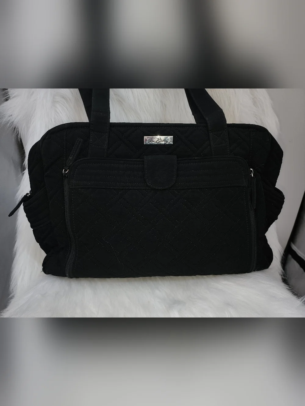 Vera Bradley Black Quilted On the StrollTote Bag Diaper Bag